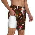 thumbnail image 1 of Uemuo Woodland Mushroom Pattern Mens Swim Trunks Quick Dry Board Shorts with Mesh Lining, Stretch Beach Shorts Quick Dry No-Chafing Board Shorts-3X-Large, 1 of 9