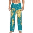 thumbnail image 1 of Uemuo World Map With Landmarks Pattern Men's Wide Leg Palazzo Lounge Pants with Pockets Light Weight Loose Comfy Casual Pajama Pants-Medium, 1 of 9
