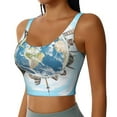 thumbnail image 1 of Uemuo World Travel Pattern Women's Sports Bra - High Impact Support, Breathable, and Comfortable Athletic Bra for Running, Yoga, and Workouts, 1 of 9