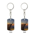 thumbnail image 1 of Uemuo Yak Pattern Rectangular Metal Keychain - Durable, Stylish, and Personalized Key Ring for Men and Women,Engraved Keychain,Gift Slim Sturdy Keychain, 1 of 7