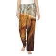 thumbnail image 1 of Uemuo Yak Pattern Women's Wide Leg Palazzo Lounge Pants with Pockets Light Weight Loose Comfy Casual Pajama Pants-Small, 1 of 9