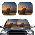 thumbnail image 1 of Uemuo Yak Printed 2 PCS Car Windshield Sun Shade, Auto Sun Heat and UV Rays Blocker, Foldable Automotive Front Window Sunshade Protector, 1 of 7