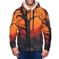 thumbnail image 1 of Uemuo Yellow Castle Sunset Tree for Men's Fashion Full-zip Hoodies & Sweatshirts with Kangaroo Pocket, Zip-up Hooded Sweatshirt, Moisture Wicking & Breathable-Small, 1 of 5