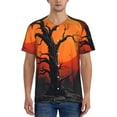 thumbnail image 1 of Uemuo Yellow Castle Sunset Tree Print Mens Polo Shirts Baseball T-shirt Performance Short Sleeve Golf Shirt Moisture Wicking Athletic Casual Collared T-Shirt-X-Large, 1 of 7