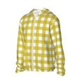 thumbnail image 1 of Uemuo Yellow Checkboard Pattern Women's Full Zip UPF 50+ Sun Protection Hoodie Jacket Long Sleeve Sun Shirt Hiking Outdoor Performance with Pockets-, 1 of 9