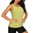 thumbnail image 1 of Uemuo Yellow Checkboard Pattern Workout Tank Tops for Women Breathable Moisture-wicking tank top Sleeveless Running Loose Fit Yoga Tops Active Shirts Sports Gym Exercise, 1 of 9