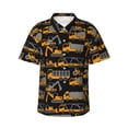 thumbnail image 1 of Uemuo Yellow Excavator Printed Regular Fit Short Sleeve Casual Hawaiian Shirt for Men,Aloha shirt,Tropical shirt,Floral print shirt,Vacation Beach shirt-Small, 1 of 9