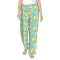 thumbnail image 1 of Uemuo Yellow Lemon Pattern Women's Wide Leg Palazzo Lounge Pants with Pockets Light Weight Loose Comfy Casual Pajama Pants-Small, 1 of 9