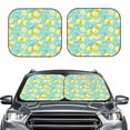 thumbnail image 1 of Uemuo Yellow Lemon Printed 2 PCS Car Windshield Sun Shade, Auto Sun Heat and UV Rays Blocker, Foldable Automotive Front Window Sunshade Protector, 1 of 7