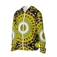 thumbnail image 1 of Uemuo Yellow Mandala Pattern Women's Full Zip UPF 50+ Sun Protection Hoodie Jacket Long Sleeve Sun Shirt Hiking Outdoor Performance with Pockets-, 1 of 9