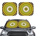 thumbnail image 1 of Uemuo Yellow Mandala Printed 2 PCS Car Windshield Sun Shade, Auto Sun Heat and UV Rays Blocker, Foldable Automotive Front Window Sunshade Protector, 1 of 7