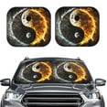 thumbnail image 1 of Uemuo Yin Yang Printed 2 PCS Car Windshield Sun Shade, Auto Sun Heat and UV Rays Blocker, Foldable Automotive Front Window Sunshade Protector, 1 of 7
