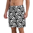 thumbnail image 1 of Uemuo Ying Yang Checkered Pattern Men's Swim Trunks Hawaiian Beach Bathing Suit Swimsuits Beach Quick-Dry Shorts with Pockets-, 1 of 9