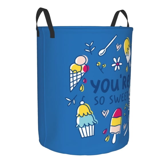 Uemuo You are so Sweet Pattern Circular Laundry Hamper Basket with handles,Collapsible laundry basket,Large capacity laundry hamper,Laundry Organizer-