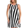 thumbnail image 1 of Uemuo Zebra Pattern Women’s Sleeveless Dress – Casual Summer A-Line Dress, Stylish and Comfortable Sundress for Hot Weather, 1 of 7