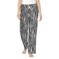 thumbnail image 1 of Uemuo Zebra Skin Pattern Women's Wide Leg Palazzo Lounge Pants with Pockets Light Weight Loose Comfy Casual Pajama Pants-Small, 1 of 9