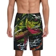 thumbnail image 1 of Uemuo bass Pattern Men's Short Pajama Pants – Soft & Breathable Lounge Shorts, Elastic Waistband with Pockets, Lightweight Sleepwear for All-Season Comfort-4X-Large, 1 of 6