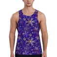 thumbnail image 1 of Uemuo blue purple Snowflake Pattern Men's Muscle Shirts Sleeveless Dry Fit Gym Workout Tank Top Lightweight Sports Tank Top Beach Tank Top, Loose-fit Sleeveless Shirt-4X-Large, 1 of 7