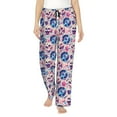 thumbnail image 1 of Uemuo blue record rock Skull Pattern Women's Wide Leg Palazzo Lounge Pants with Pockets Light Weight Loose Comfy Casual Pajama Pants-Small, 1 of 9