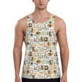 thumbnail image 1 of Uemuo books Pattern Men's Muscle Shirts Sleeveless Dry Fit Gym Workout Tank Top Lightweight Sports Tank Top Beach Tank Top, Loose-fit Sleeveless Shirt-X-Large, 1 of 7
