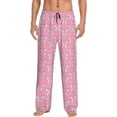 thumbnail image 1 of Uemuo bows Pattern Men's Wide Leg Palazzo Lounge Pants with Pockets Light Weight Loose Comfy Casual Pajama Pants-Small, 1 of 6