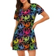 thumbnail image 1 of Uemuo cartoon octopus Pattern Women’s Nightdress – Casual Sleep Shirt, Soft Relaxed Fit Short-Sleeved Cotton Sleepwear for Home, Bedtime, and Lounging, 1 of 6