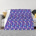 thumbnail image 1 of Uemuo colorful Skull flower leaf Printed Throw Blanket for Couch, Fluffy Fuzzy Blankets for Bed, Sofa, Cozy Flannel Faux Fur Blanket-60"x50", 1 of 6