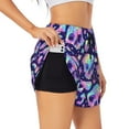 thumbnail image 1 of Uemuo crystal Skull mushroom Pattern Women's Athletic Shorts High Waisted Running Shorts with Liner Pockets Gym Elastic Workout Shorts-Small, 1 of 9