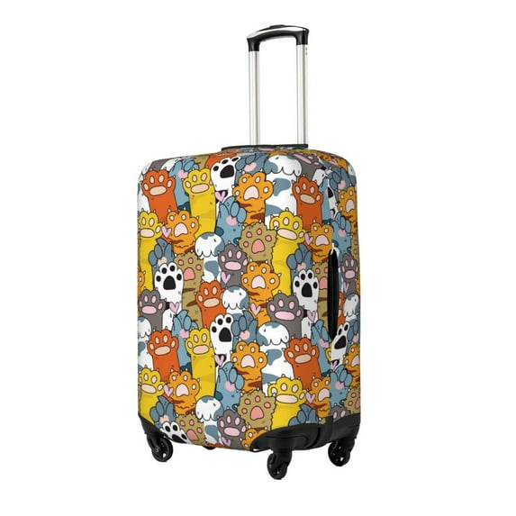 Uemuo cute paw Printed Washable Luggage Cover - Fashion Suitcase Protector Fits 18-32 Inch Luggage-Medium