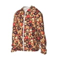 thumbnail image 1 of Uemuo cute record music Skull Pattern Women's Full Zip UPF 50+ Sun Protection Hoodie Jacket Long Sleeve Sun Shirt Hiking Outdoor Performance with Pockets-Medium, 1 of 9