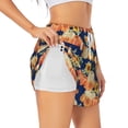 thumbnail image 1 of Uemuo fall Pumpkin Daisy Pattern Women's Athletic Shorts High Waisted Running Shorts with Liner Pockets Gym Elastic Workout Shorts-X-Large, 1 of 9