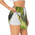 thumbnail image 1 of Uemuo golf ball perched on a tee Pattern Women's Athletic Shorts High Waisted Running Shorts with Liner Pockets Gym Elastic Workout Shorts-Small, 1 of 7