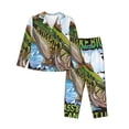 thumbnail image 1 of Uemuo i like big Bass & i cannot lie Pattern Womens Pajama Sets,PJ Set for Women,Pajamas for Women Logo,Long Sleeve Pajama Set for Women,Soft Long Sleeve Top With Pants-X-Large, 1 of 7