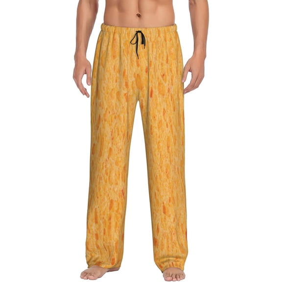 Uemuo nachos cracker Pattern Men's Wide Leg Palazzo Lounge Pants with Pockets Light Weight Loose Comfy Casual Pajama Pants-Medium