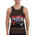thumbnail image 1 of Uemuo red tractor Pattern Men's Muscle Shirts Sleeveless Dry Fit Gym Workout Tank Top Lightweight Sports Tank Top Beach Tank Top, Loose-fit Sleeveless Shirt-Large, 1 of 7
