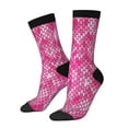 thumbnail image 1 of Uemuo shiny with pink heart Pattern Women's Crew Socks, Soft Durable Breathable Moisture-Wicking with Odor Control Cotton socks, 1 of 6