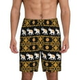thumbnail image 1 of Uemuo traditional Elephant Pattern Men's Short Pajama Pants – Soft & Breathable Lounge Shorts, Elastic Waistband with Pockets, Lightweight Sleepwear for All-Season Comfort-3X-Large, 1 of 6