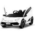 thumbnail image 1 of Uenjoy 12V Kids Electric Ride On Car Lamborghini Aventador SVJ Motorized Vehicles with Remote Control, Battery Powered, LED Lights, Wheels Suspension, Music, Horn,Compatible with Lamborghini,White, 1 of 9