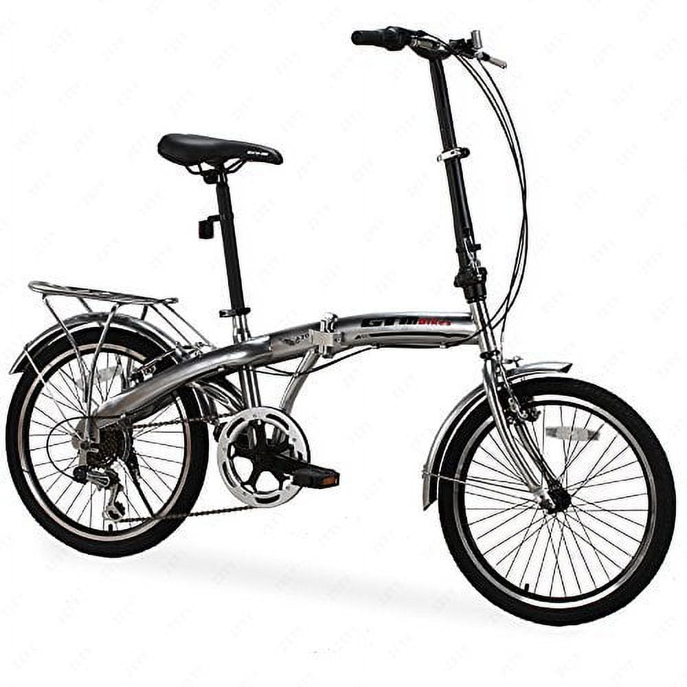 Uenjoy 20" 6 Speed Foldable Bicycle Folding Bike Shimano Hybrids,Sliver