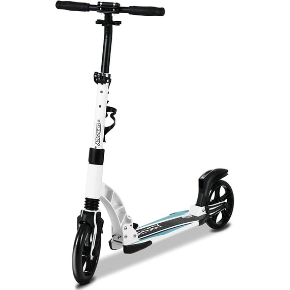 Uenjoy Kick Scooter for Kids over 6 Kids/Adults Foldable Scooter 3-Height Adjustable Handlebar Shoulder Strap Cup Holder Hand Brake Capacity 220LBS Easy Move