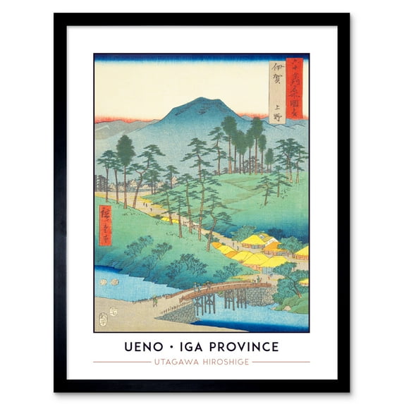 Ueno Iga Province Utagawa Hiroshige Japanese Woodblock Titled Work Framed Wall Art Picture Print 12x16 inch
