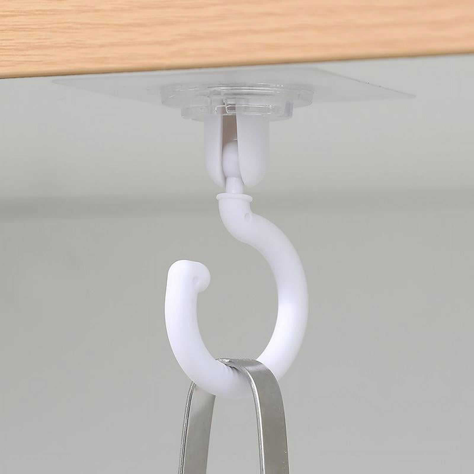 Ueonyo Command Hooks Heavy Duty Large Ceiling Wall Hanging Adhesive S Hooks 360 Rotating Utility Hangers for Key Hat Plant Towel Waterproof Holder