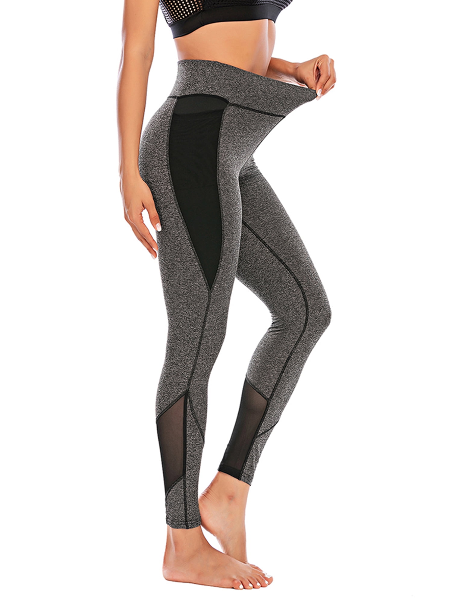Pocket Yoga Pants High Waist Mesh Women Yoga Leggins Training