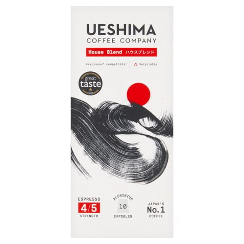 Ueshima House Blend Nespresso Compatible Capsules, 10 pods per pack, British Import (Pack of 3)