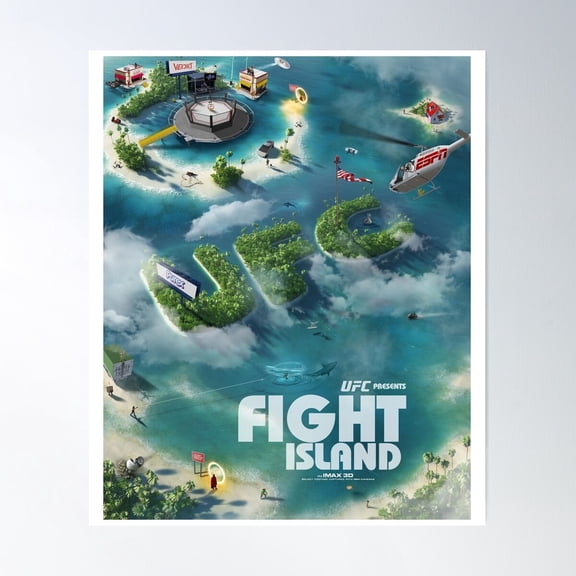 Ufc Fight Island Brawl At The End Of The World Poster Wall Art Modern Wall Decor For Living Room Bedroom