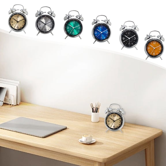 Ufehgfjh Alarm Clock Alarm Clocks Alarm Clock Can Be Timed Fashion Night Light Quartz Galvanized Metal Precision Clock Suitable for Home School Student Use