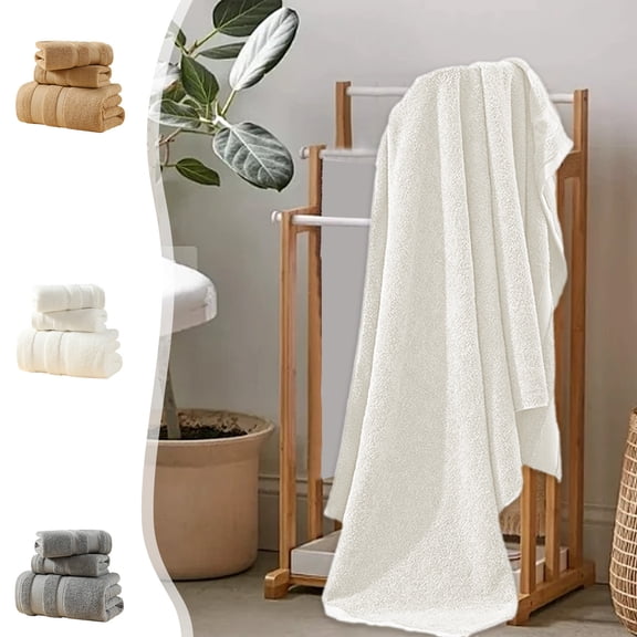 Ufehgfjh Bath Towels Large Cotton Bath Towels Towel Three Piece Set Large Bath Towel Soft Absorbent Bathroom Bath Towel Gift Set Fluffy Durable Thick for Apartment Guest Room Random Shipment