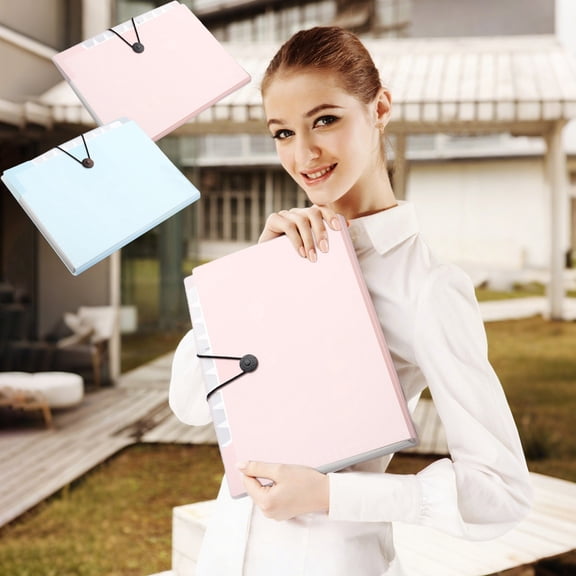 Ufehgfjh Cute File Folders Folder Folding File Organizer 8 Pocket Expanding Folder Portable Document Paper Organizer Home College Office Supplies Letter Size Random Color