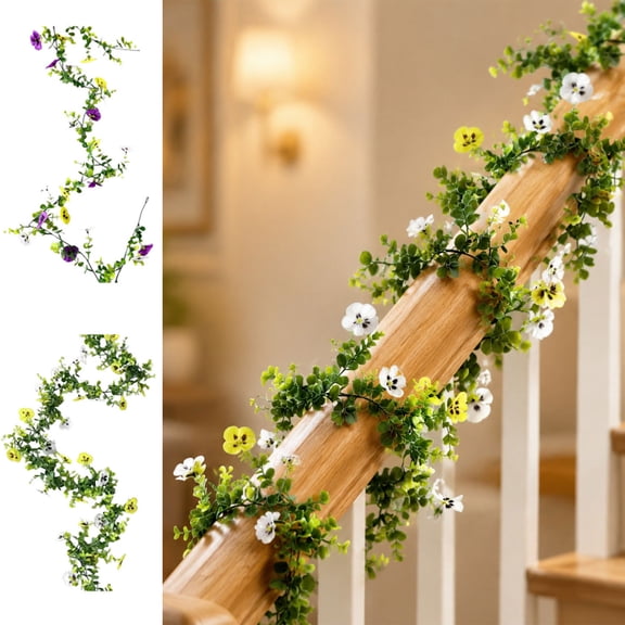Ufehgfjh Fake Flower Outdoor Fake Flowers 68.9-Inch Artificial Wreath Featuring Cascading Vines Resembling Suitable for Wedding Arch Backdrops Fireplace Mantels and Table Decorations Suitable