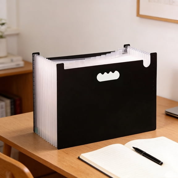 Ufehgfjh File Folder Cute File Folders 13 Pocket Expandable File Folder Accordion Organizer Standing Portable Document Case with Handle for Office Supplies Random Color